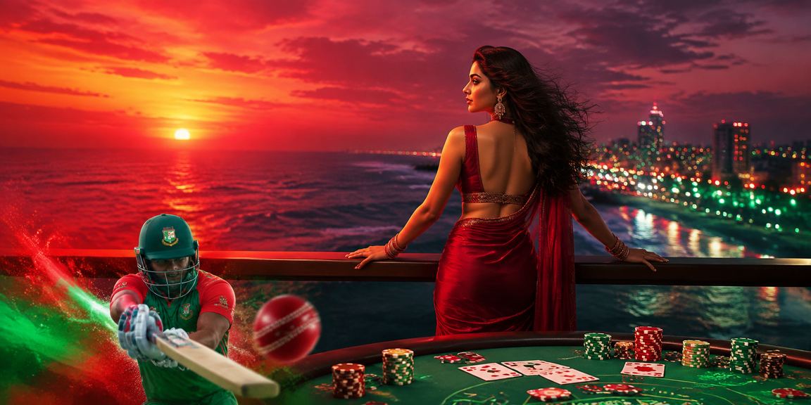 সেন্ট মার্টিনে লাল-সবুজ পতাকার পটভূমিতে ক্রিকেট বেটিং দৃশ্য